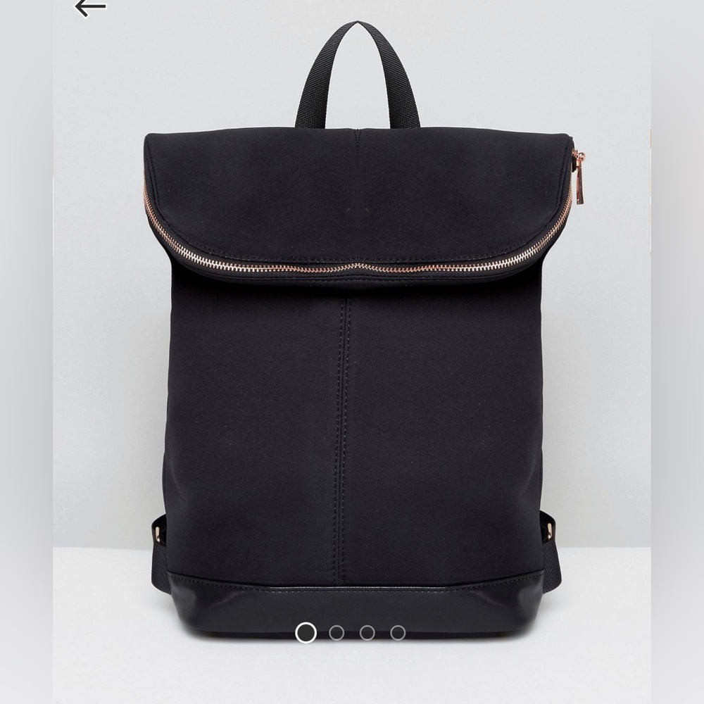 ASOS DESIGN black & rosegold scuba backpack